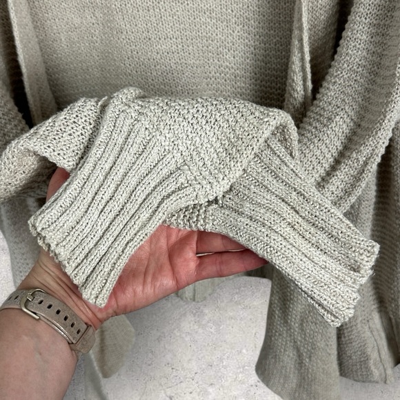 Eileen Fisher Linen Blend Knit Cardigan Sweater Womens Size XL Beige Neutral Top - Picture 6 of 12